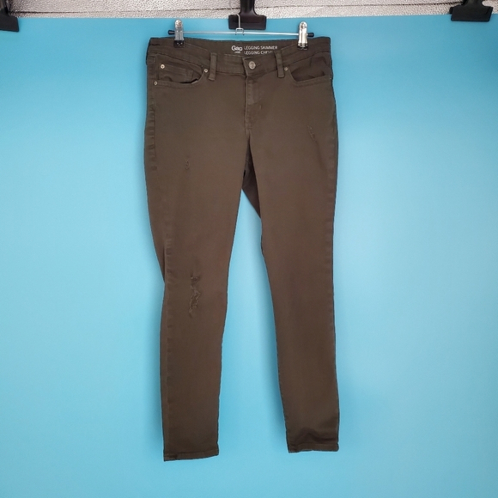 GAP  Legging Skimmer Jeans Size 4/27 Olive Green